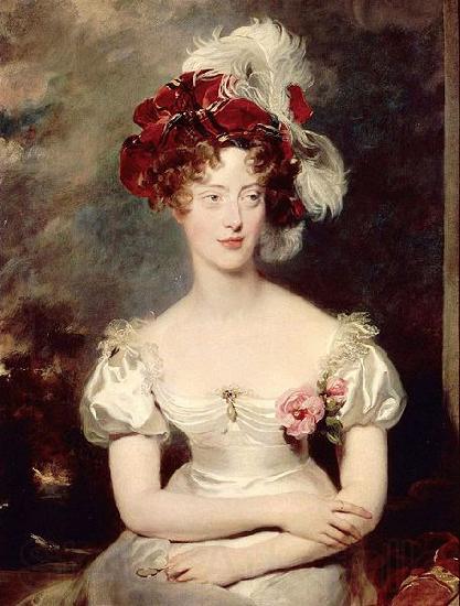 Sir Thomas Lawrence Portrait of Princess Caroline Ferdinande of Bourbon-Two Sicilies Duchess of Berry. Norge oil painting art